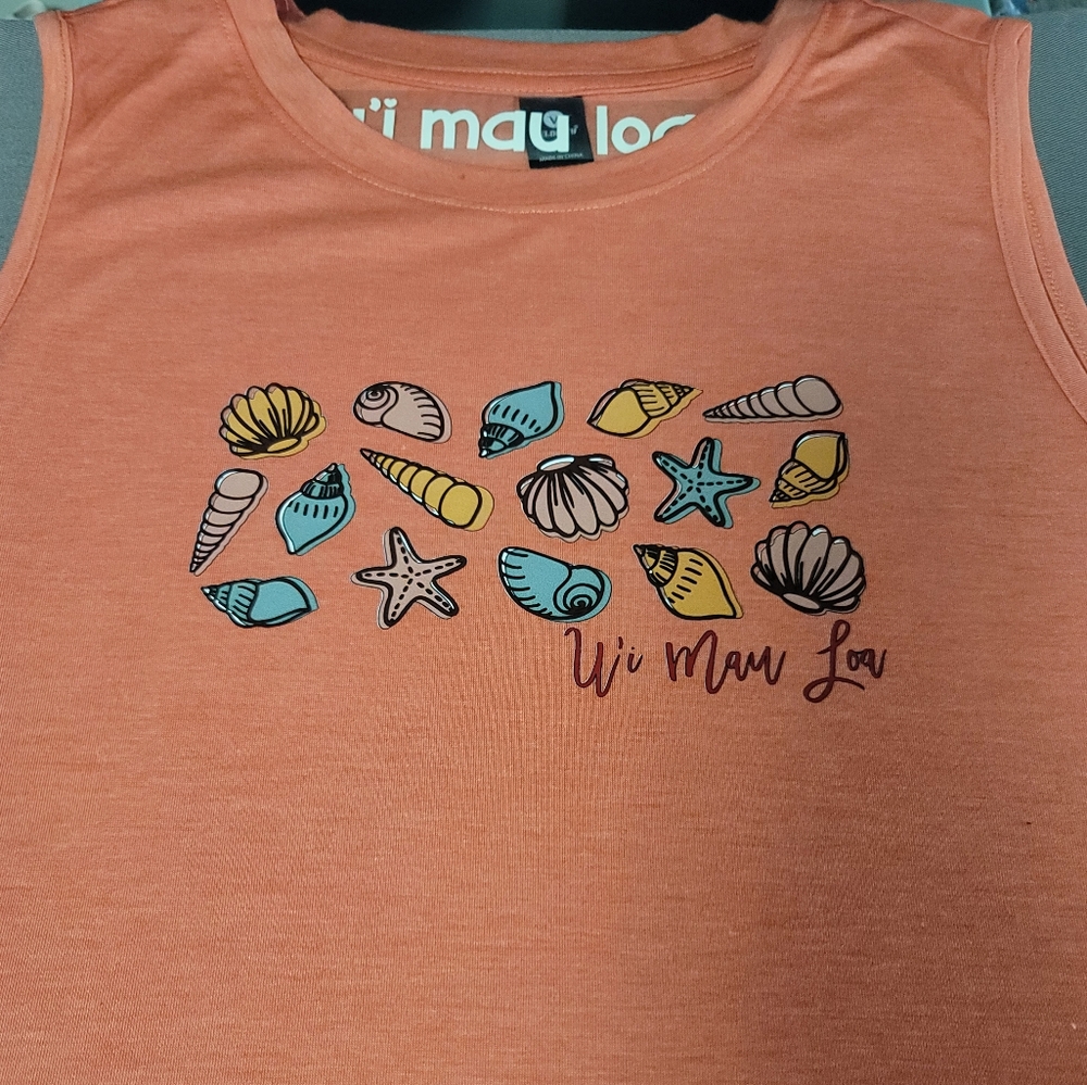 Shell Print Tank Top - Orange